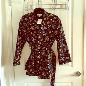 Kimono style blazer with belt